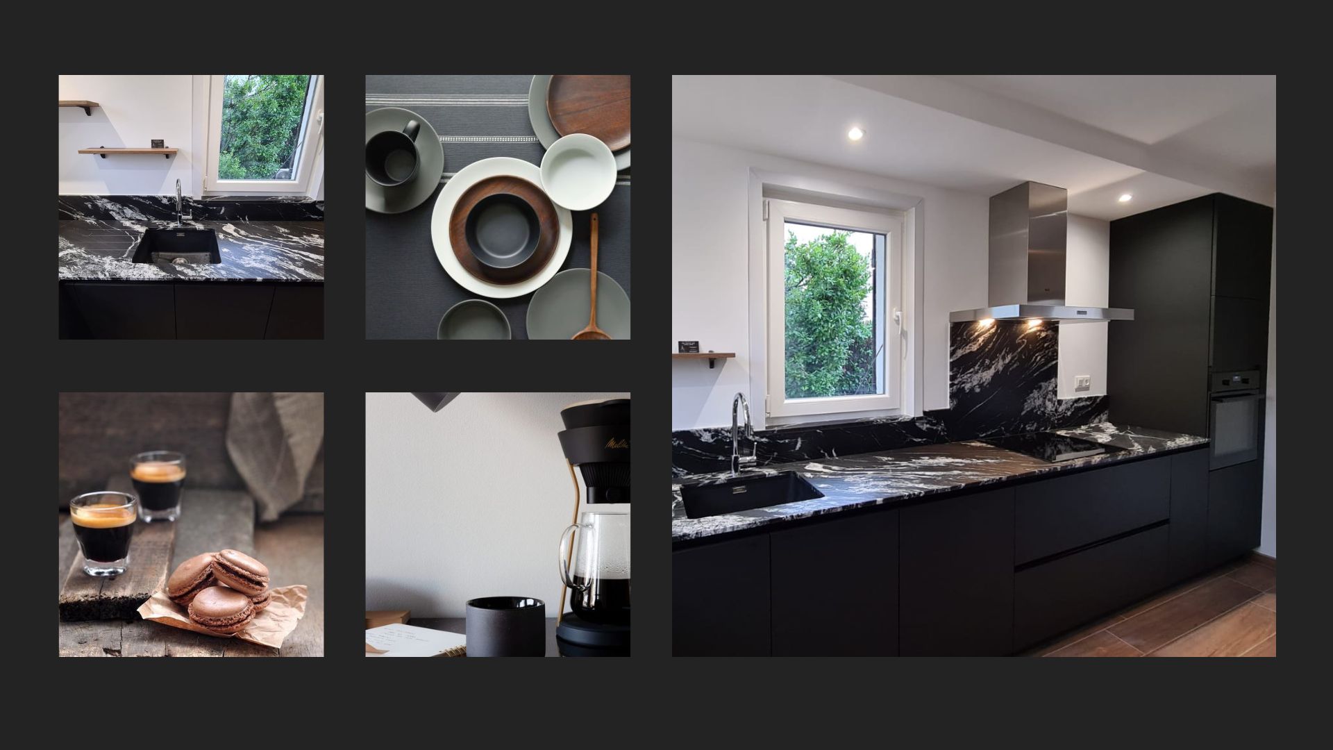 Une cuisine en Fénix & Granit veiné